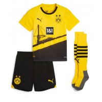 Camiseta Borussia Dortmund Donyell Malen #21 Primera Equipación para niños 2023-24 manga corta (+ pantalones cortos)
